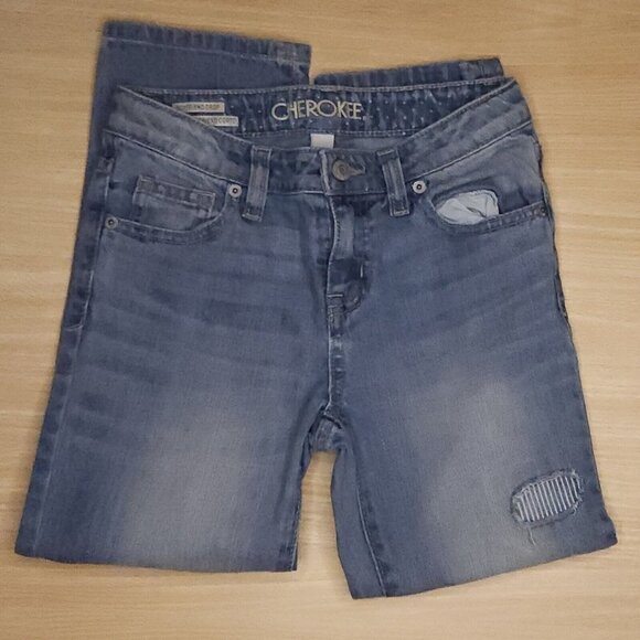 Cherokee Girls Patchwork Boyfriend Crop Jeans 8 - Picture 1 of 9